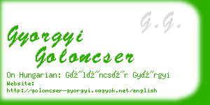 gyorgyi goloncser business card